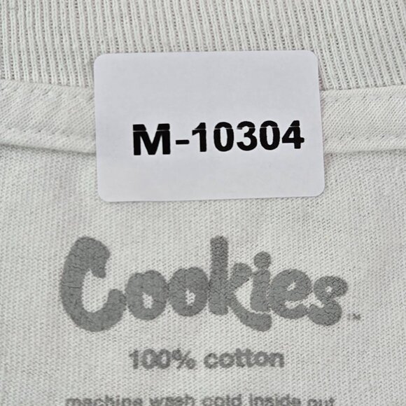 Cookies Men Shirt L White Graphic Print Coolest Letters Short Sleeve - Picture 5 of 7